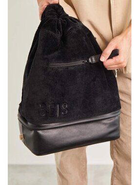 BEIS The Terry Cooler Backpack in Black NWOT $88